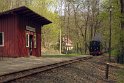 Einfahrt der Lößnitzgrundbahn in den Haltepunkt Friedewald