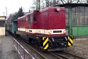 Ausfahrt aus Radebeul-Ost (vor dem Umbau) mt Diesellok