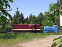 Stadtdurchfahrt der Dieselloks der Lößnitzgrundbahn in Radebeul
