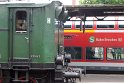 Begegnung einer E 77 beim Schmalspurbahnfestival 2008 im Bahnhof Radebeul-Ost