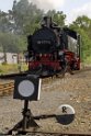 Rangierfahrt der Lößnitzgrundbahn im Endbahnhof Radeburg