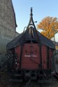 Historischer offener Güterwagen (1913) mit Heberlein-Seilzugbremse im Bahnhof Radeburg