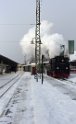 Einfahrt der Lößnitzgrundbahn in den Heimatbahnhof Radebeul-Ost vor dem Umbau