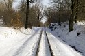 Einschnitt der Strecke der Lößnitzgrundbahn am Dippeldorfer Teich